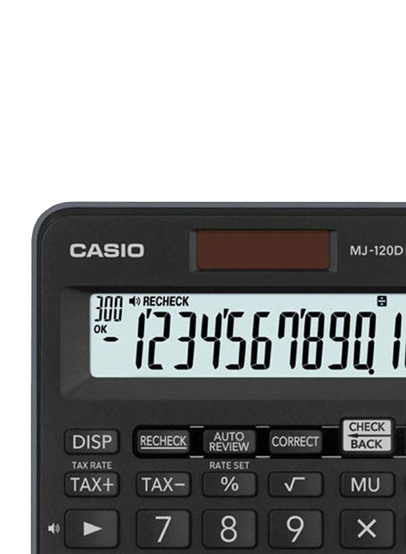 Casio 12-Digit Financial & Business Calculator, MJ-120D Plus-BK, Black