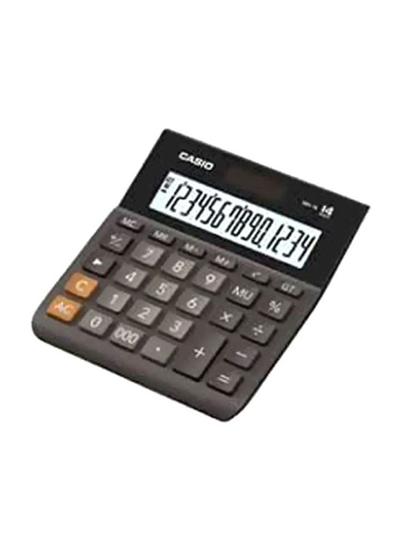 Casio Wide H Series 14-Digits Desktop Basic Calculator, MH-14, Grey/Black