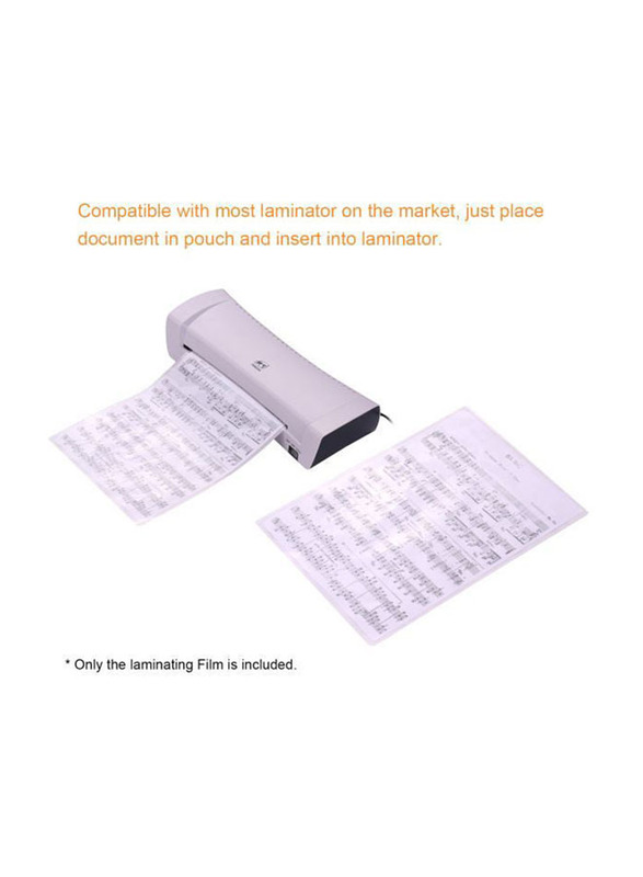 A4 Laminating Film Sheet Set, 100 Pieces, Clear