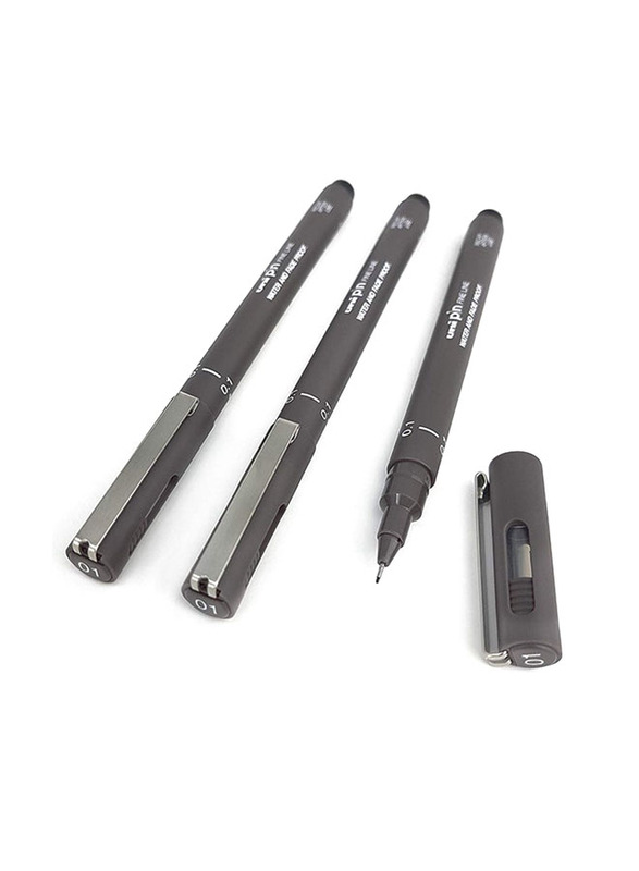 Uniball 0.1mm Tip Fineliner Pen, Black