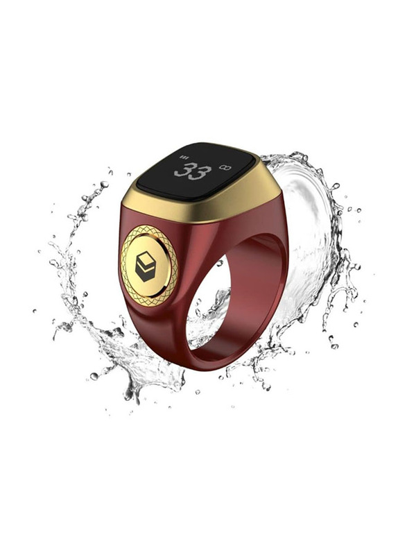 iQibla Tasbih Zikr Lite Smart Waterproof Ring, 18mm, Red