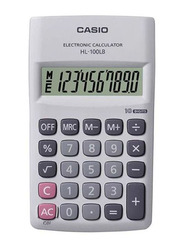 Casio 10-Digit Basic Calculator, HL-100LB, White