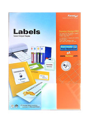 Formtec 12 Labels Per Sheet, 100 Sheets, White