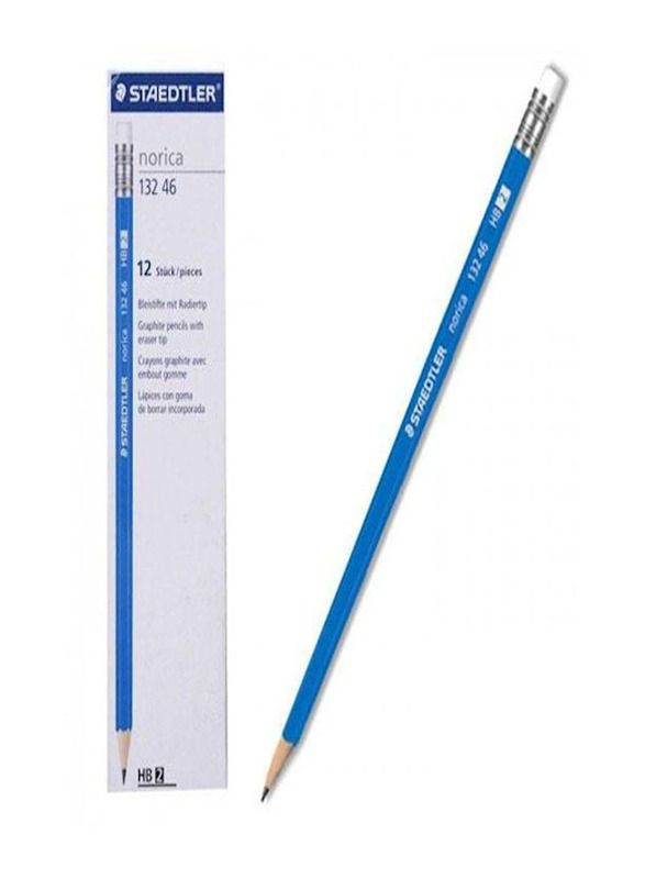 Staedtler 12-Piece Norica Graphite Pencil with Eraser Tip, Blue