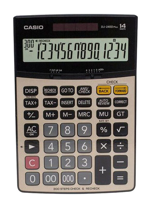 

Casio 14-Digit Basic Calculator, DJ-240D Plus, Silver/Black