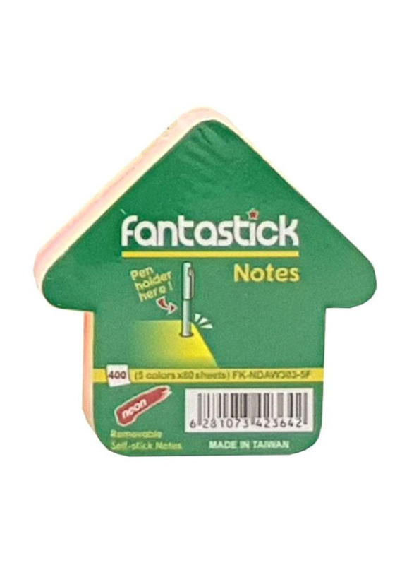 Fantastick Arrow Shaped Self Sticky Notes, 400 Sheets, Multicolour