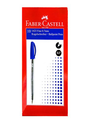 Faber-Castell 10-Piece Fine 0.7mm Ball Pen, Blue