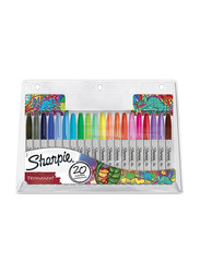 Sharpie 20-Piece Fine Tip Permanent Marker Set, Multicolour
