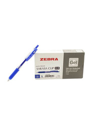 Zebra 12-Piece Sarasa Clip Gel Ink Rollerball Pen, Blue