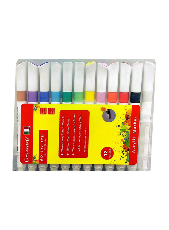 Costantino Acrylic Marker, CO71112B, 12 Pieces, Multicolour