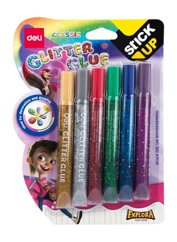 Deli Stick Up Classic Glitter Glue, Multicolour