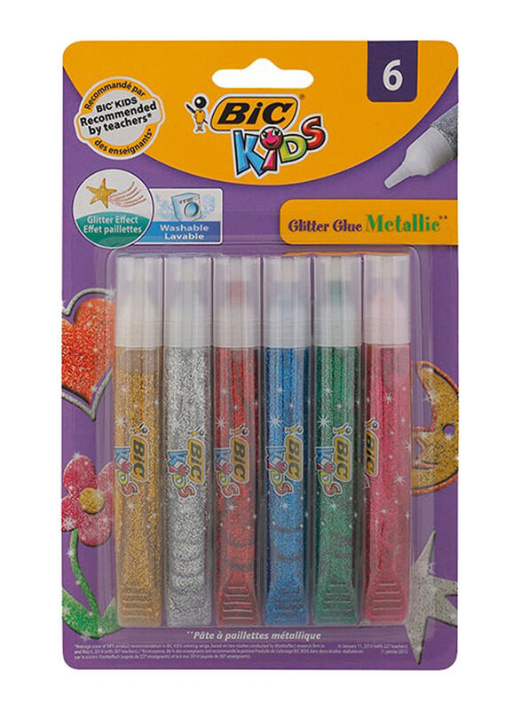 

Bic Metallic Glitter Glue Set, 6 Pieces, Multicolour