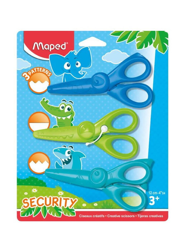 Maped Creative Security Scissor Set, 12cm, 3 Pieces, Blue/Green