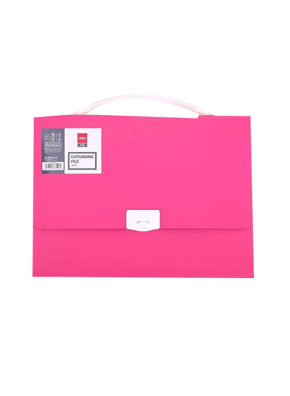 Deli Expanding File With Handle, Pink