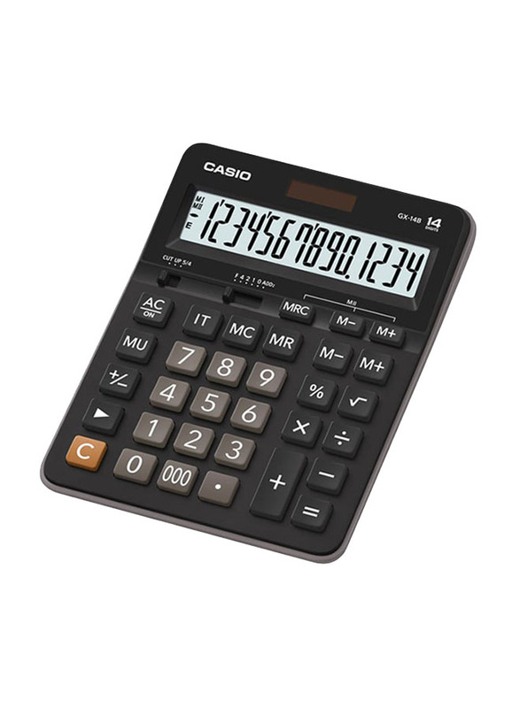 Casio 14-Digit Basic Desk Calculator, GX-14B-W-DC, Black