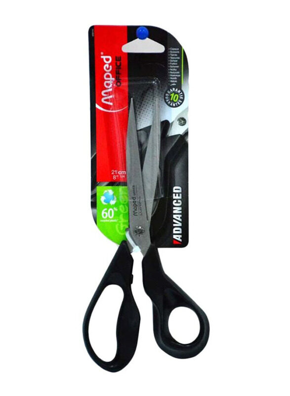 

Maped Asym Advanced Blister Scissor, Black/Silver