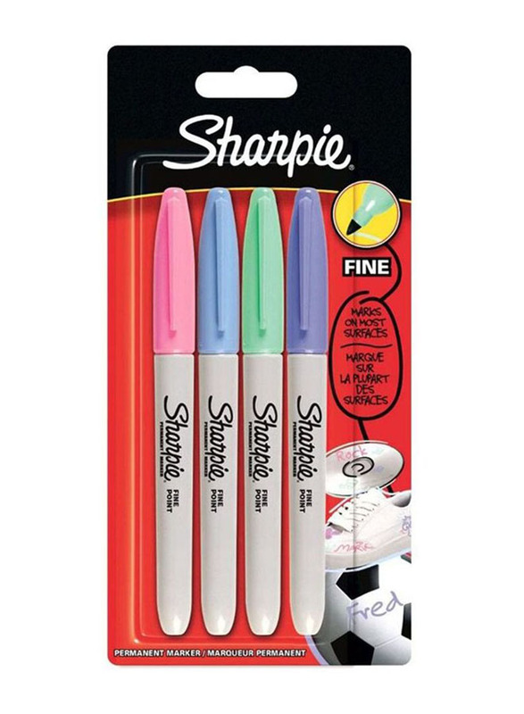 Sharpie 4-Piece Fine Tip Permanent Marker Set, Multicolour
