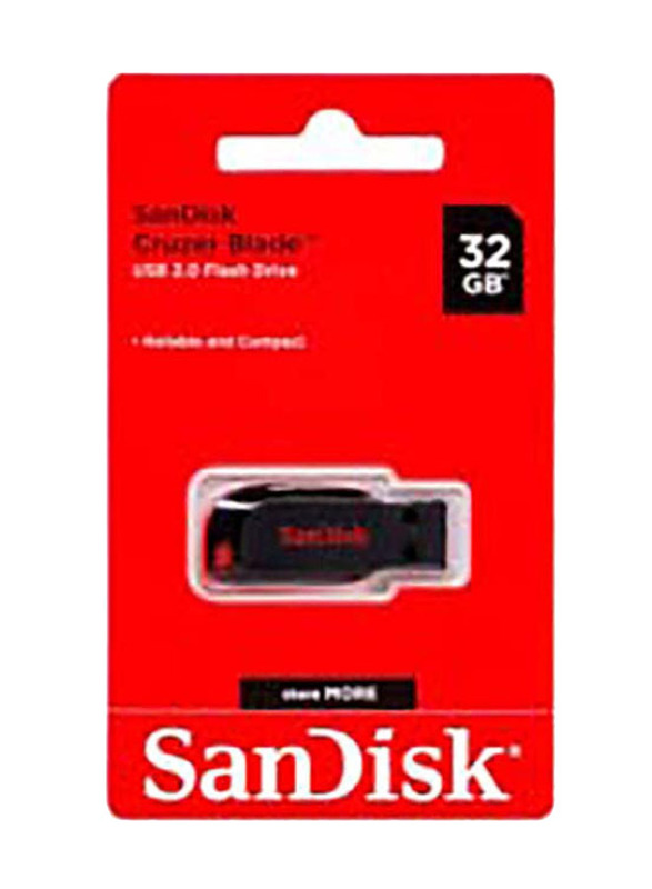 SanDisk 32GB Cruzer Blade USB 2.0 Flash Drive, SDCZ50-032G-B35, Black