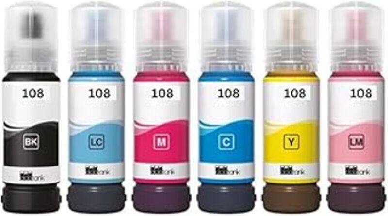 

Epson 108 Compatible Ink Set For L8050 70 ml Multipack Black, Cyan, Yellow, Magenta, Light cyan, light magenta