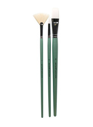 Mont Marte Gallery Series Brush, 3 Pieces, Green/Silver