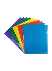 Plastic Pocket Document Folders, L SH, 10 Pieces, A4 Size, Assorted