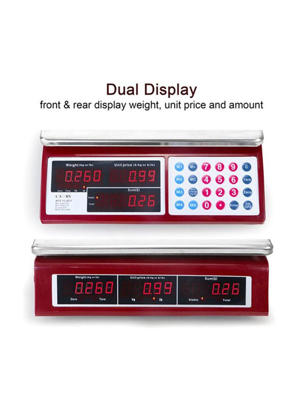 Camry Commercial Grocery Scale, Red