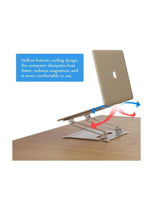 Skilltech Laptop Stand Riser Portable - Foldable for MacBook Air Pro, Dell XPS, HP (10-17''), Silver