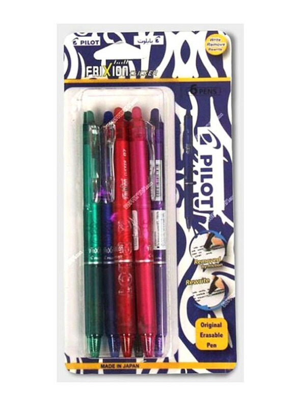 

Pilot 6-Piece Frixion Clicker Erasable Roller Pen Set, Multicolour