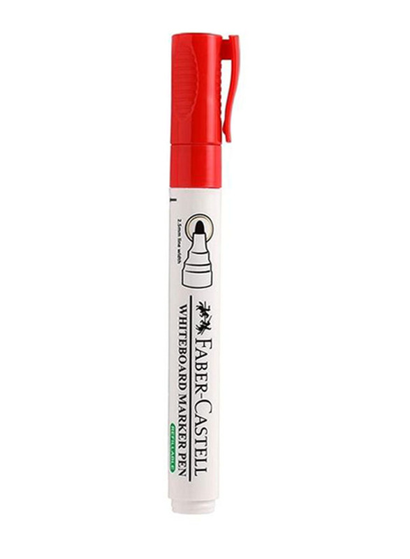 Faber-Castell 10-Piece Whiteboard Marker, Red