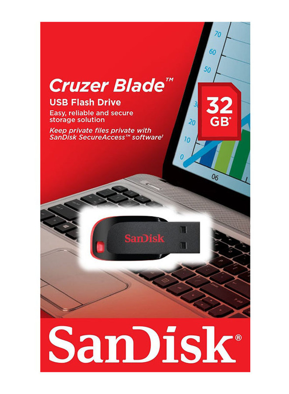 SanDisk 32GB Cruzer Blade Micro USB 2.0 Flash Drive, SDCZ50-032G-B35, Black