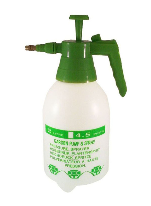 Atlas Hand Pressure Sprayer Pump, 2 Liters, White/Green