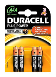Duracell Plus Power AAA 1.5V Alkaline Battery Set, 4 Pieces, Multicolour