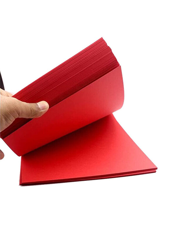 Terabyte Card Paper, 300 Sheets, 160 GSM, A6 Size, Red