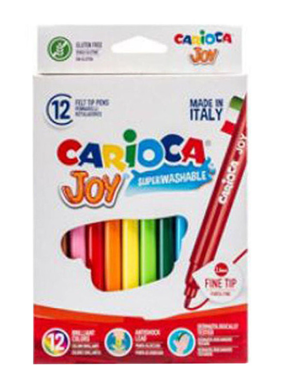 Carioca Carioca Super Washable Fine Nib Colour Marker, 12 Pieces, Multicolour
