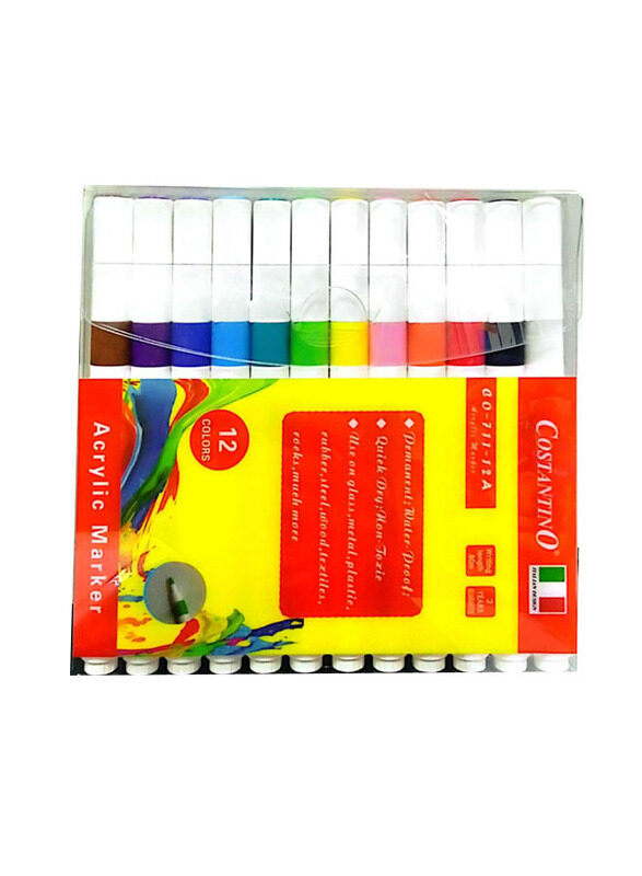 

Costantino 12-Piece Acrylic Marker, CO71112A, Multicolour