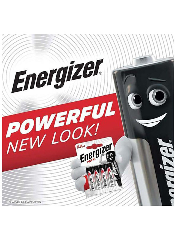 Energizer E91 Bp8 Max 1.5V AA Alkaline Battery, 8 Pieces, Silver/Black