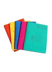 Spring File Folder Perforated 300 GSM for A4 Documents Filing, 5 Pieces, FG545, Multicolour