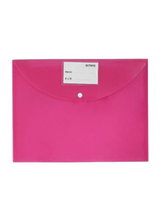 Maxi 12-Piece Clear Document Bag, FL12, Pink