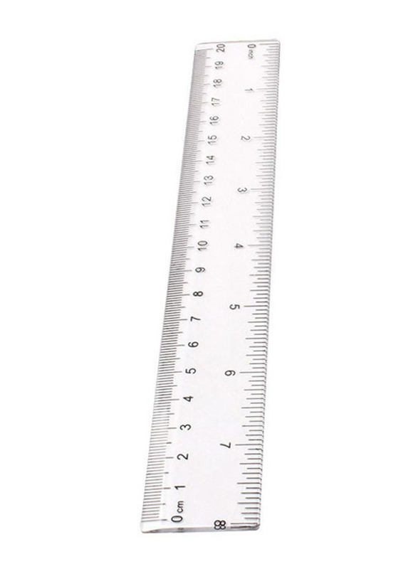 Plastic Simple Straight Ruler Measuring Tool, OS3822, Clear