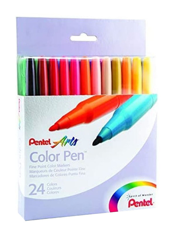 Pentel 24-Piece Colour Pen Set, Multicolour