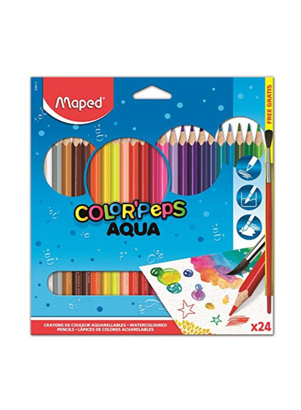 Maped Color'Peps Aqua Color Pencil Set, 24 Pieces, Multicolour