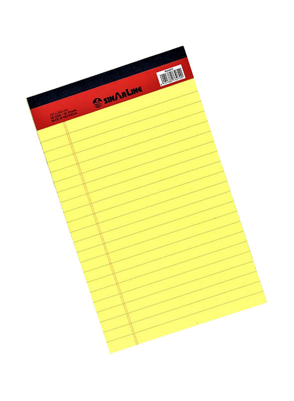 Sinarline Yellow Ruled Writing Pad, 50 Pages, A5 Size
