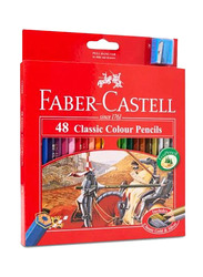 Faber-Castell Classic Colour Pencils Set with Sharpener, 48 Pieces, Multicolour