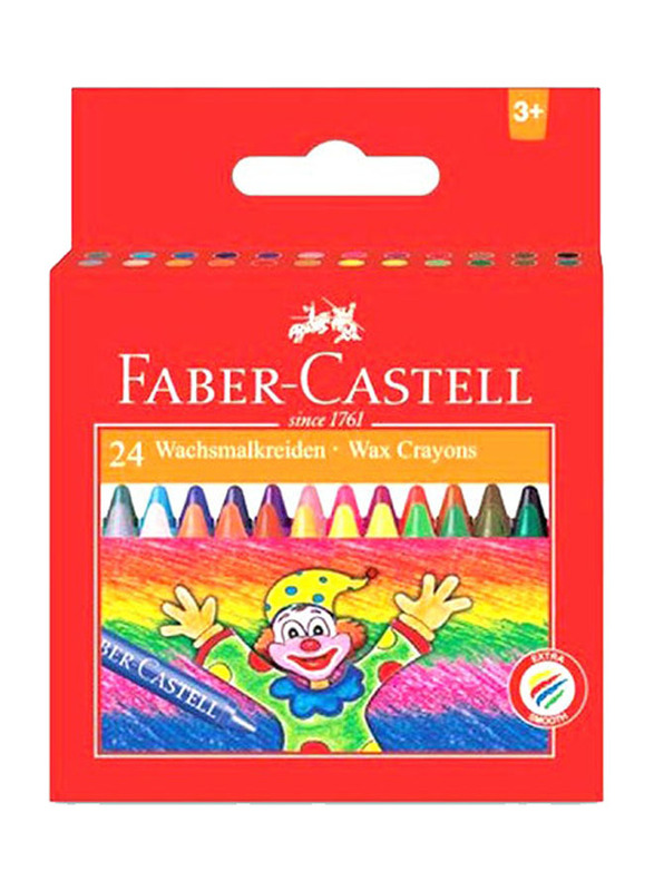 Faber-Castell Wax Crayons, 24 Pieces, Multicolour