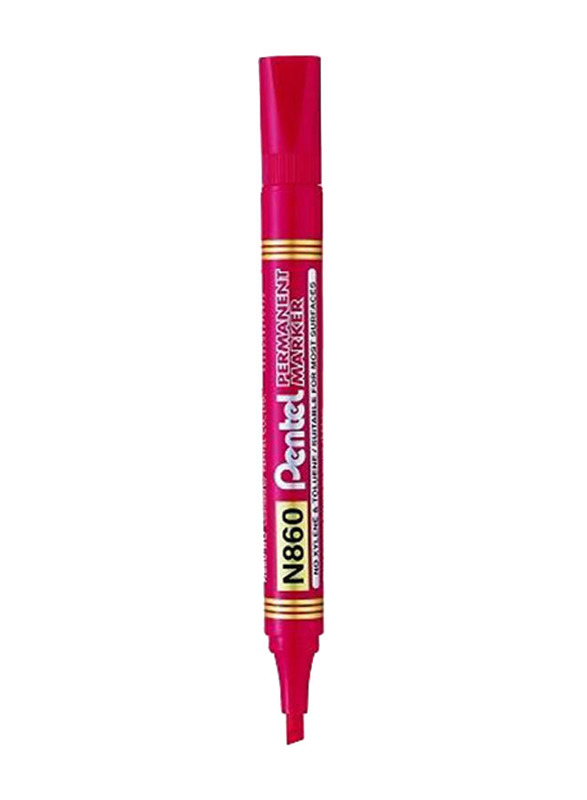 Pentel Permanent Chisel Tip Marker, N860, Red