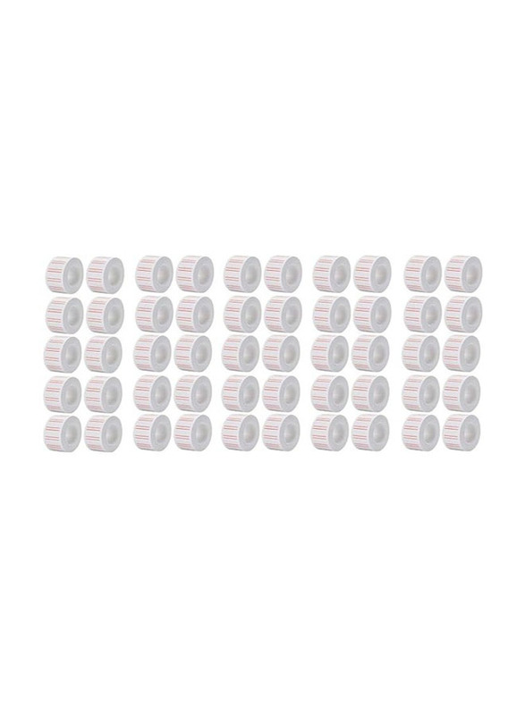 Terabyte Price Gun Labels Pricing Tags, 50 Rolls, 20000 Pieces, White