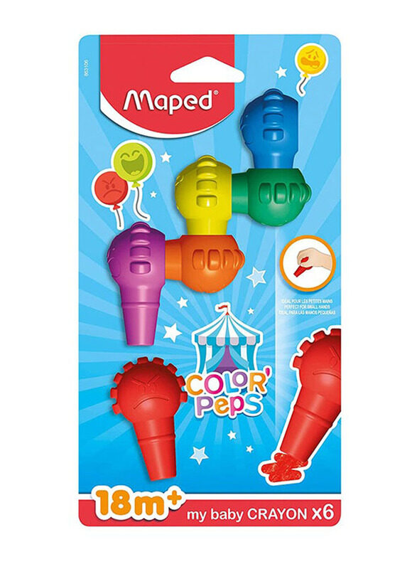 

Maped Colour Peps My Baby Easy Grip Crayon Set, 6 Pieces, Multicolour