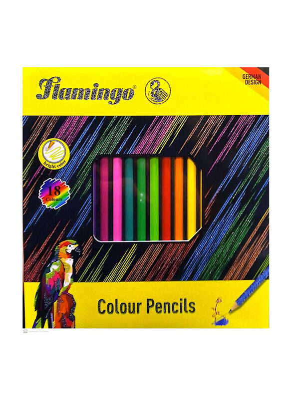 

Flamingo Bright Colour Pencil, 18 Pieces, Multicolour