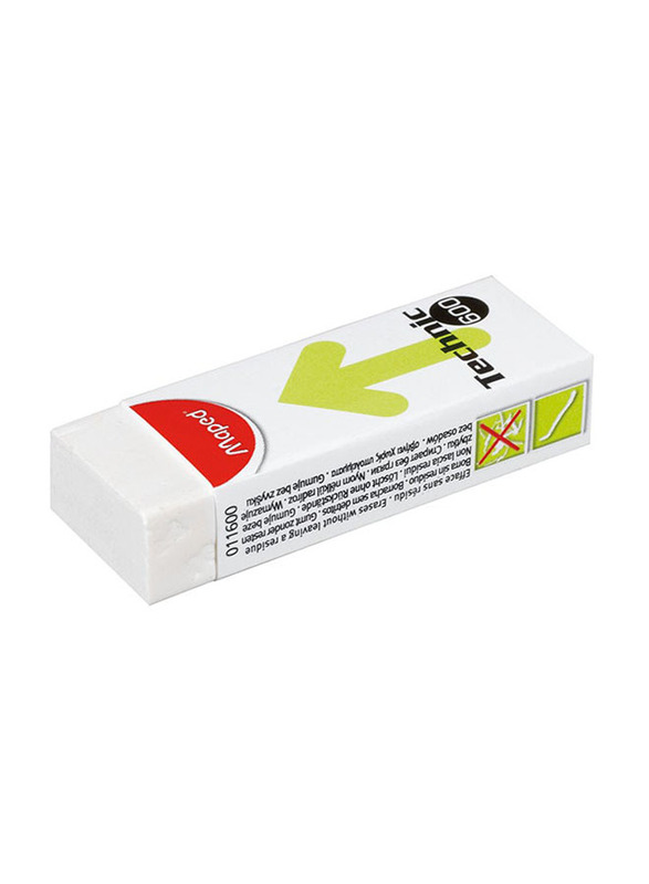 Maped Helix USA 2-Piece Technic 600 Eraser Box Set, White