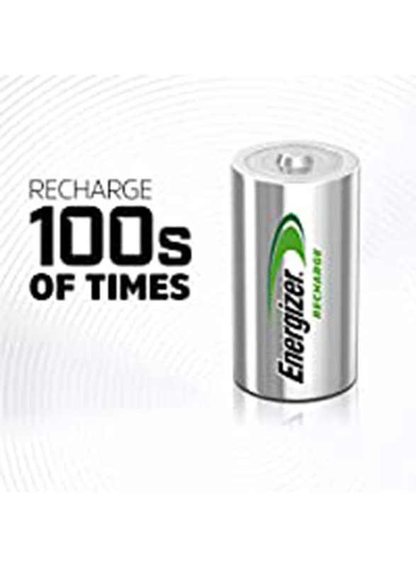 Energizer Rechargeable Battery Set, 2 Pieces, Silver